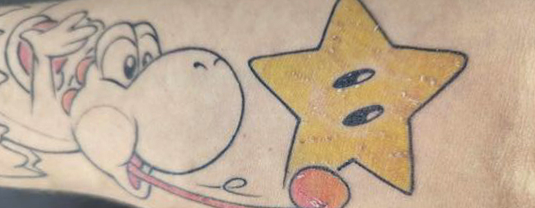 cicatrisation tatouage couleur tattoo tatoueur couleur strasbourg lignes + jaune croutes