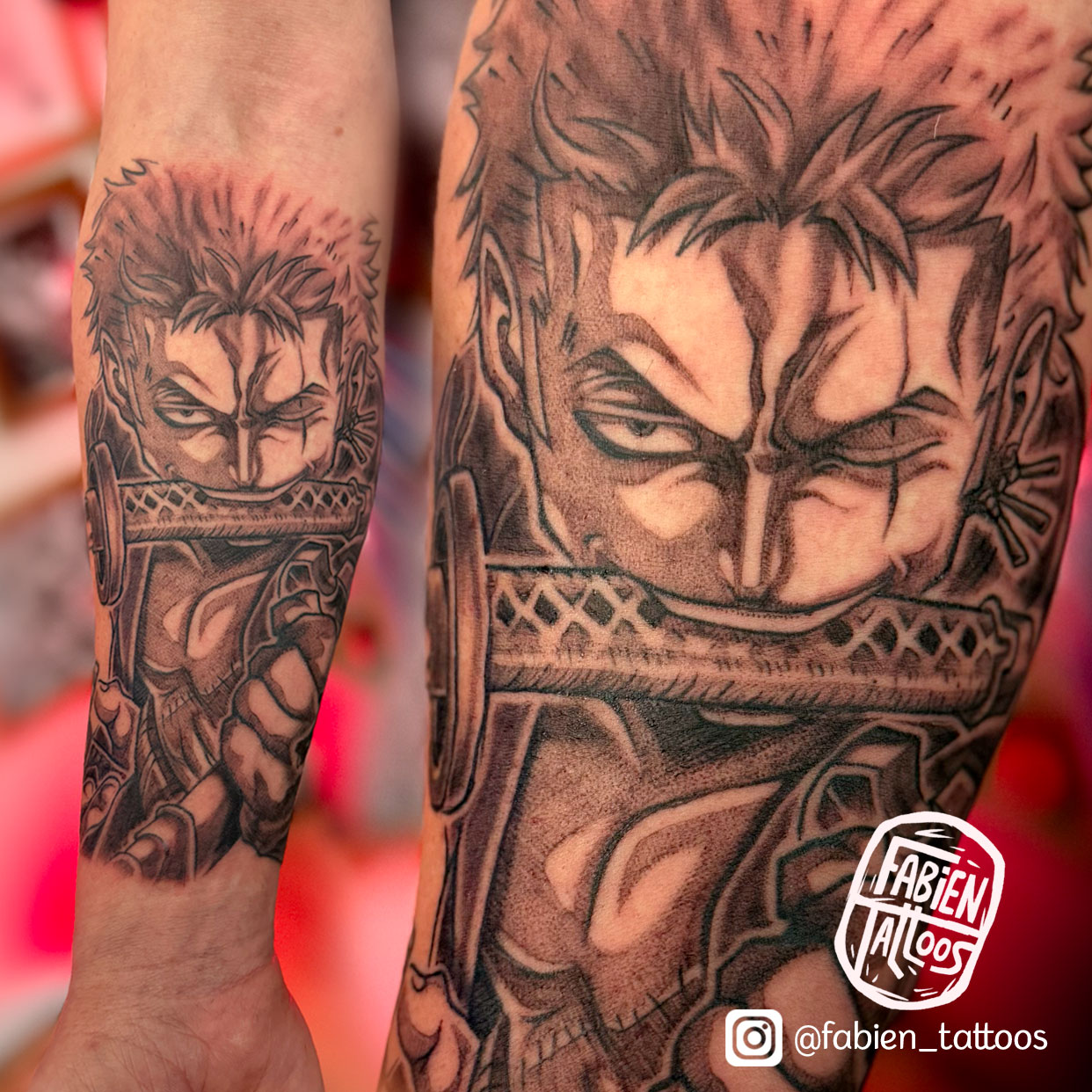 Tatouage Zoro One Piece Tatoueur Manga Strasbourg Fabien Tattoos