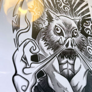 Inosuke demon slayer illustration tatoueur strasbourg