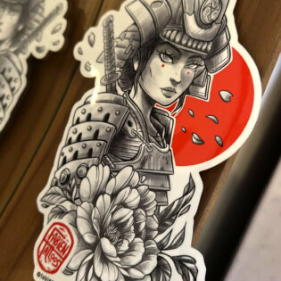femme samourai sticker tatoueur illustrateur strasbourg