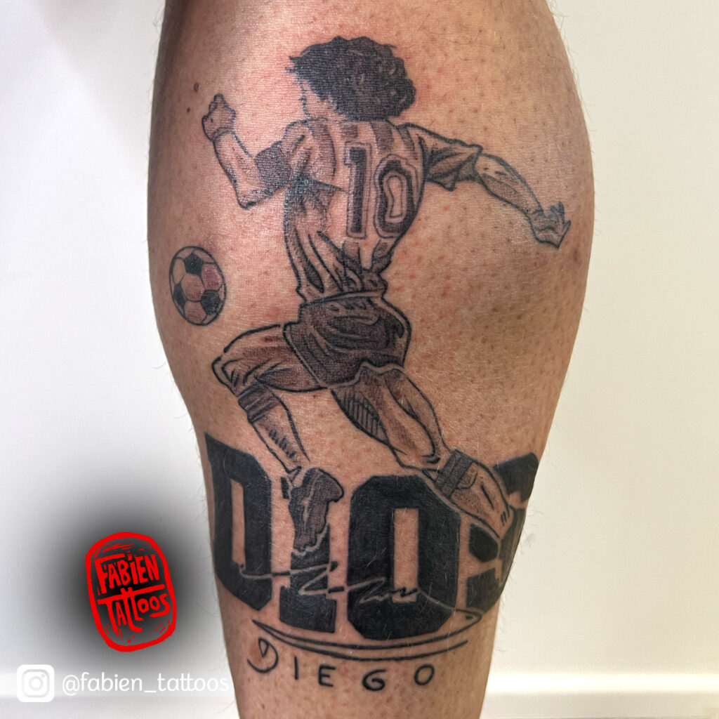 Tatouage foot maradona strasbourg tattoo
