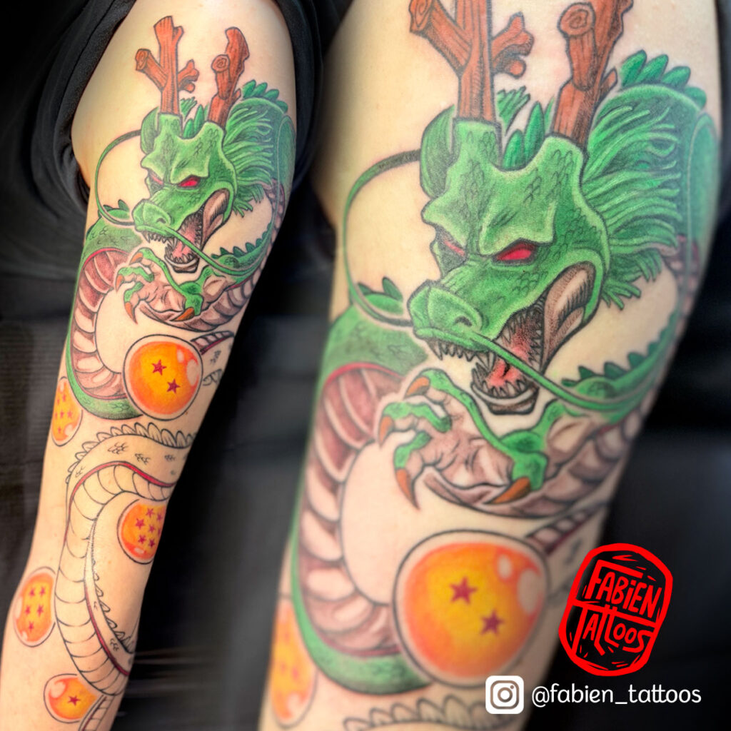 Tatoueur Strasbourg - Tatouage couleur Shenron Dragon Ball Fabien Tattoos