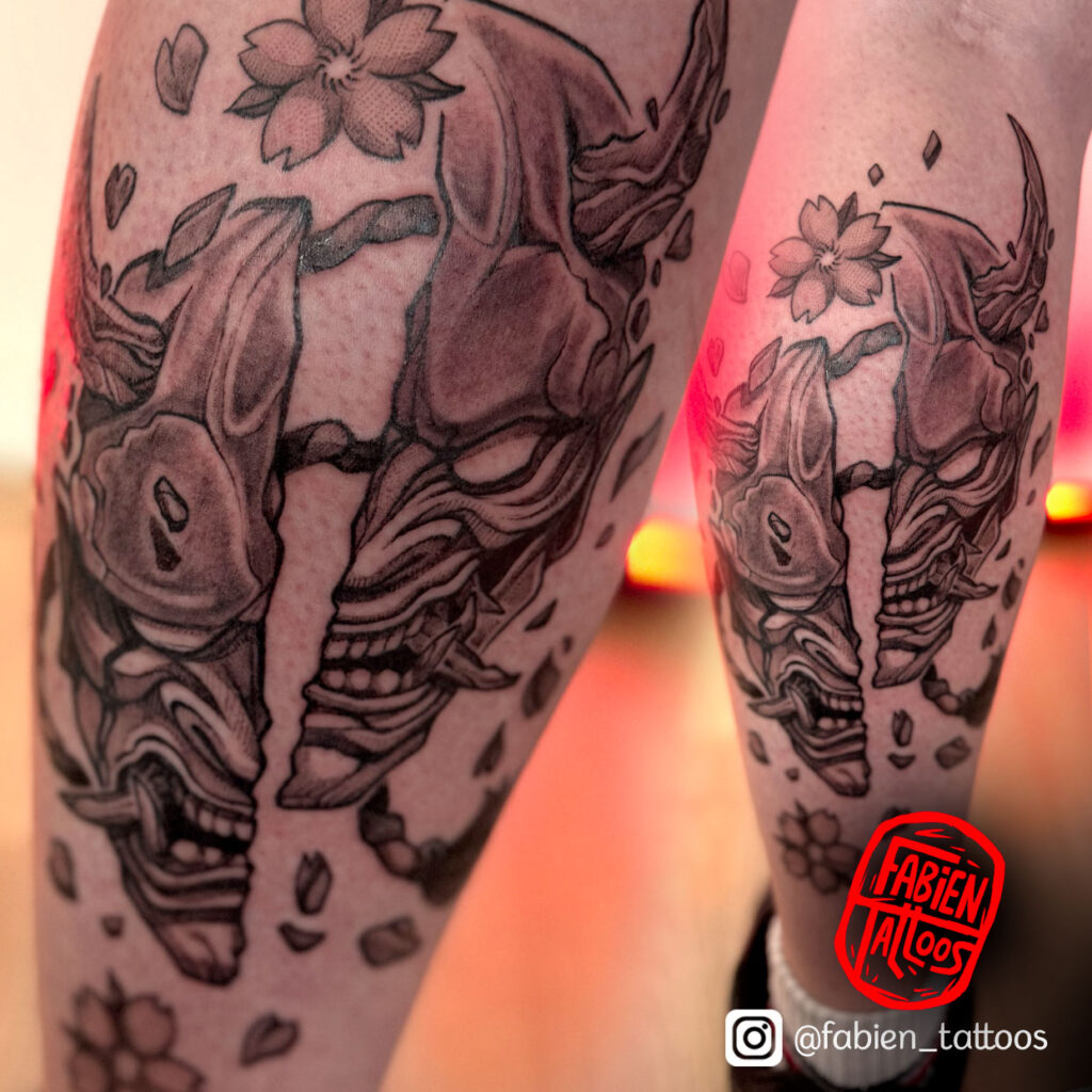 Tatouage masque Japonais Tatoueur Japonais Strasbourg Fabien Tattoos