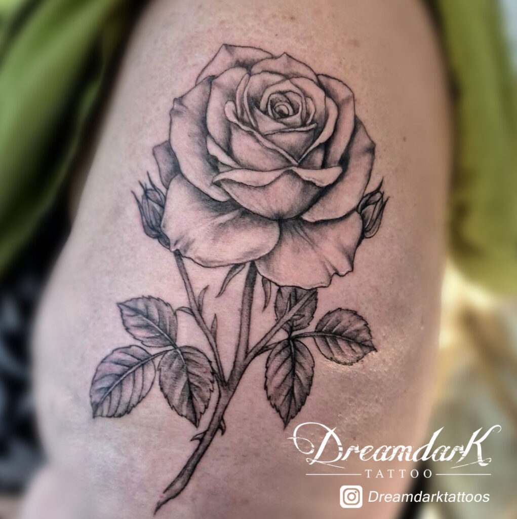 Tatouage Rose réaliste tatoueur Realiste Strasbourg DreamDarkTattoos Otakoo