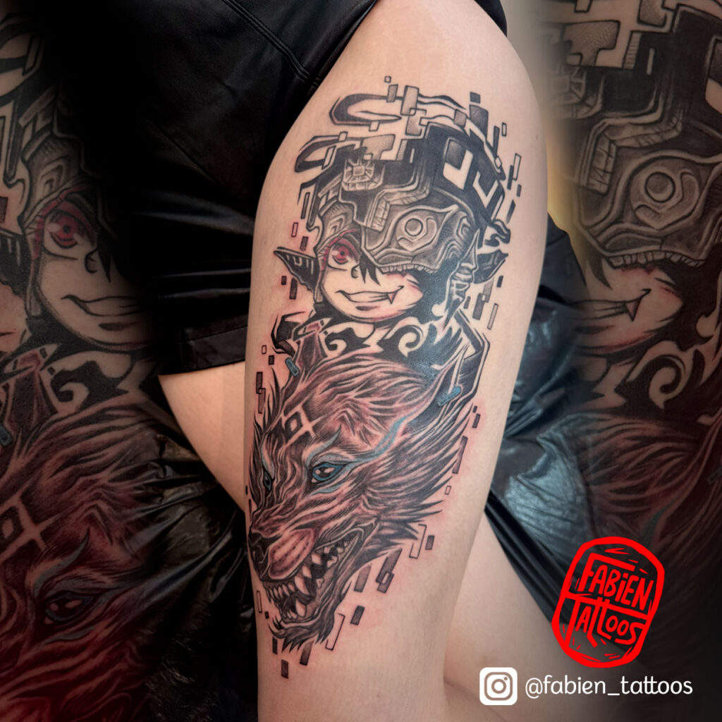Tatouage Zelda Loup Tatoueur Popculture Strasbourg Fabien Tattoos